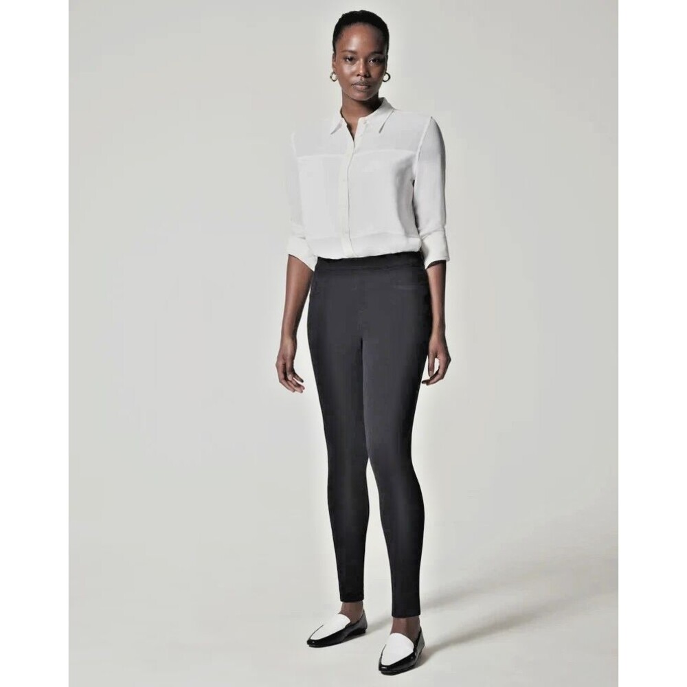 SPANX  Jean-ish Shapewear Compression Black Leggings Size M